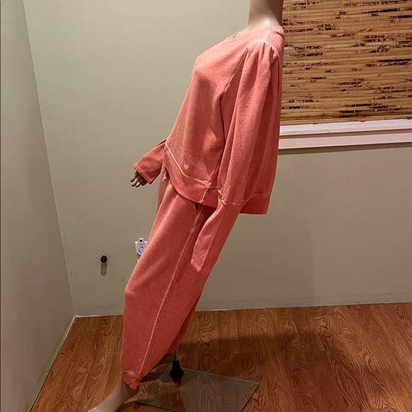 Veronica Beard Coral Pink Cozy Sweatshirt & Jogger Set XL - Picture 4 of 14